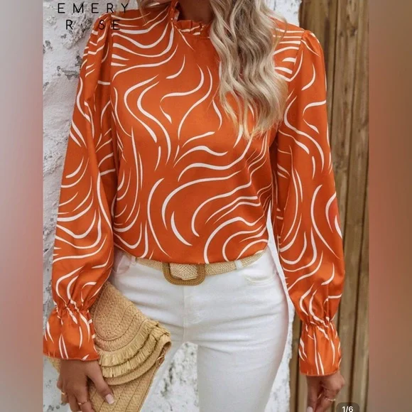 BUNDLE DEAL with 3 Blouses: Women’s long sleeve gorgeous Blouses, all SZ XL - Picture 5 of 6